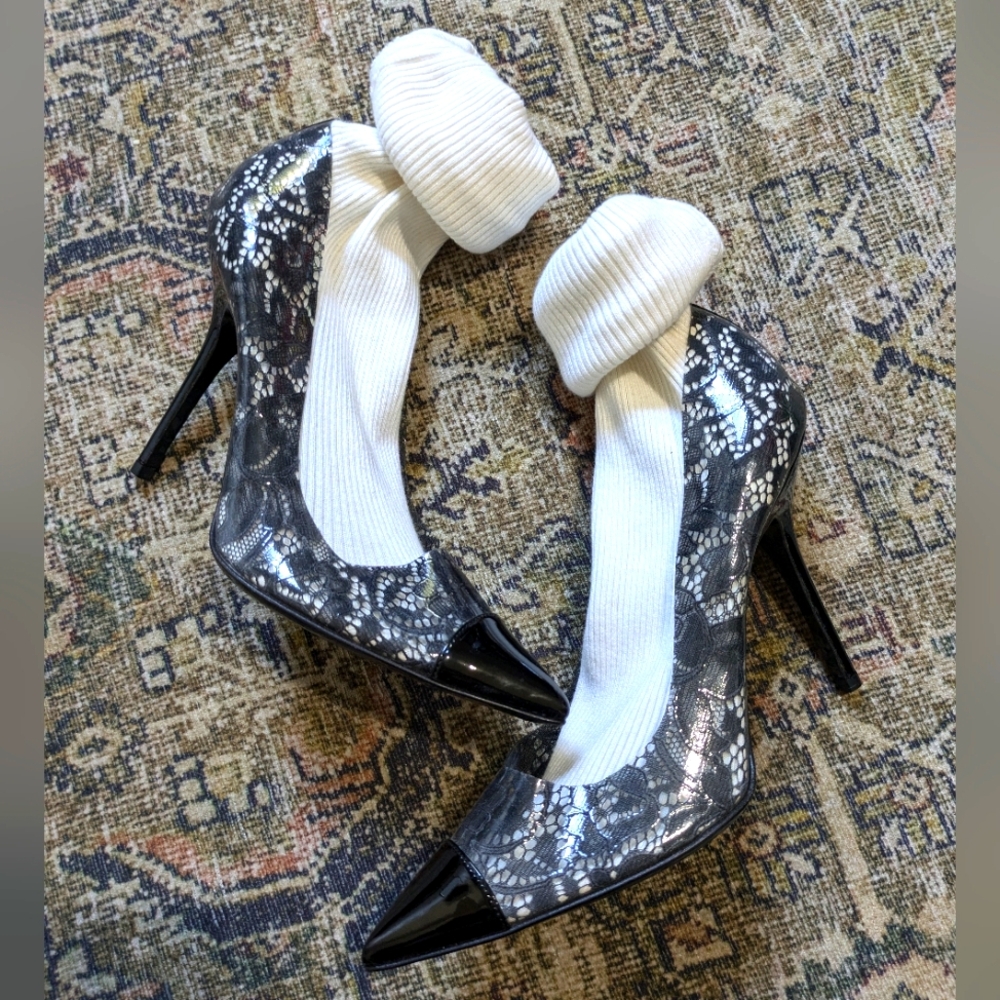 Dolce & Gabbana Black Lace Sock Heel